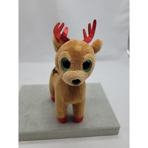 TY Beanie Baby - Tinsel Reindeer Deer  Christmas Plush Toy Stuffed 6" 2017 - Picture 1 of 16
